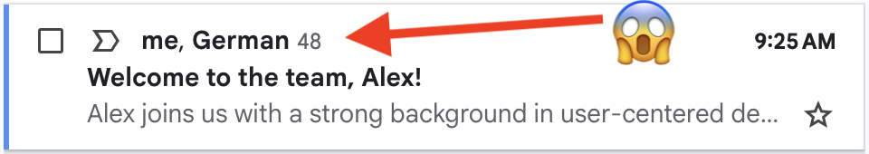 Email with 48 replies and counting